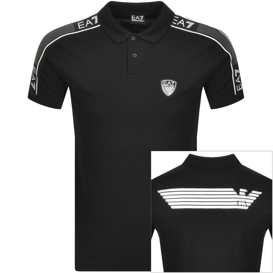 Alternative Image for ProductEA7 Emporio Armani Taped Polo T Shirt Black1